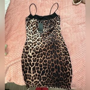 Nasty Gal Brown Leopard Print Dress